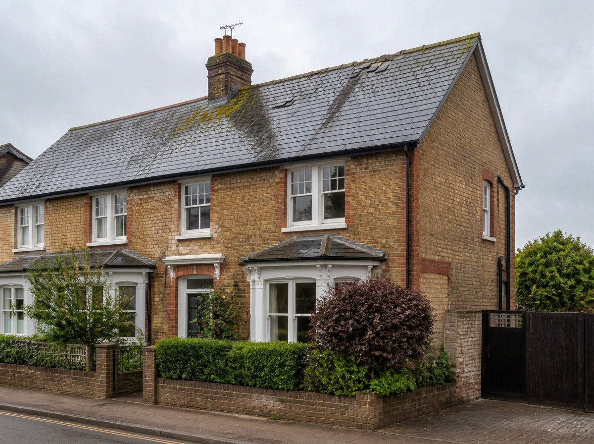 Before — Hanworth — slate roof repair